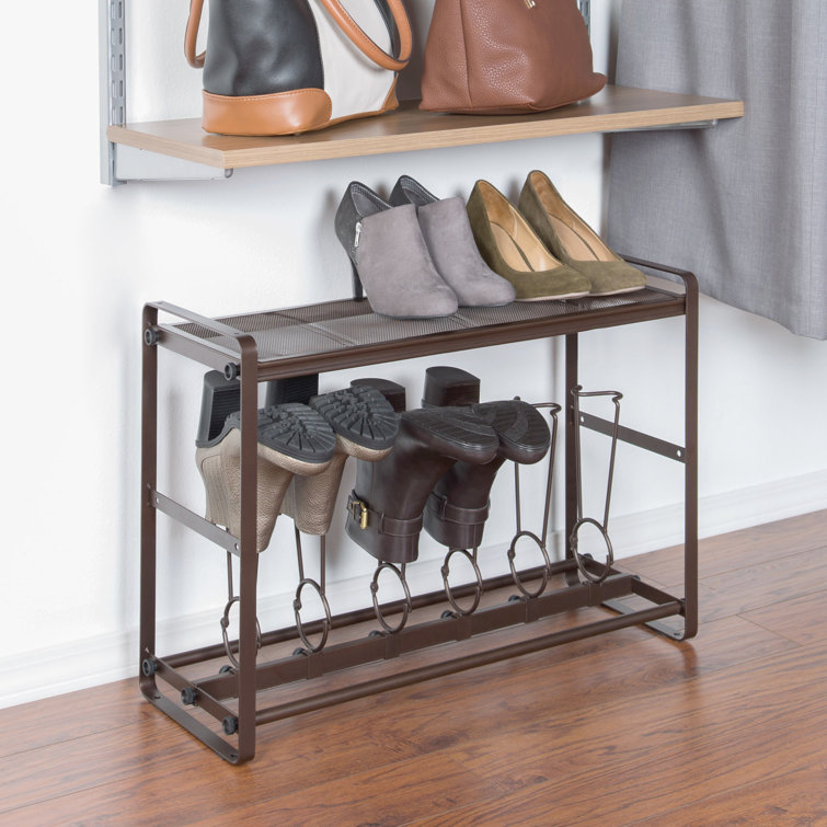 Rebrilliant Customizable 6 Pair Tilt Out Short Stackable Shoe Rack